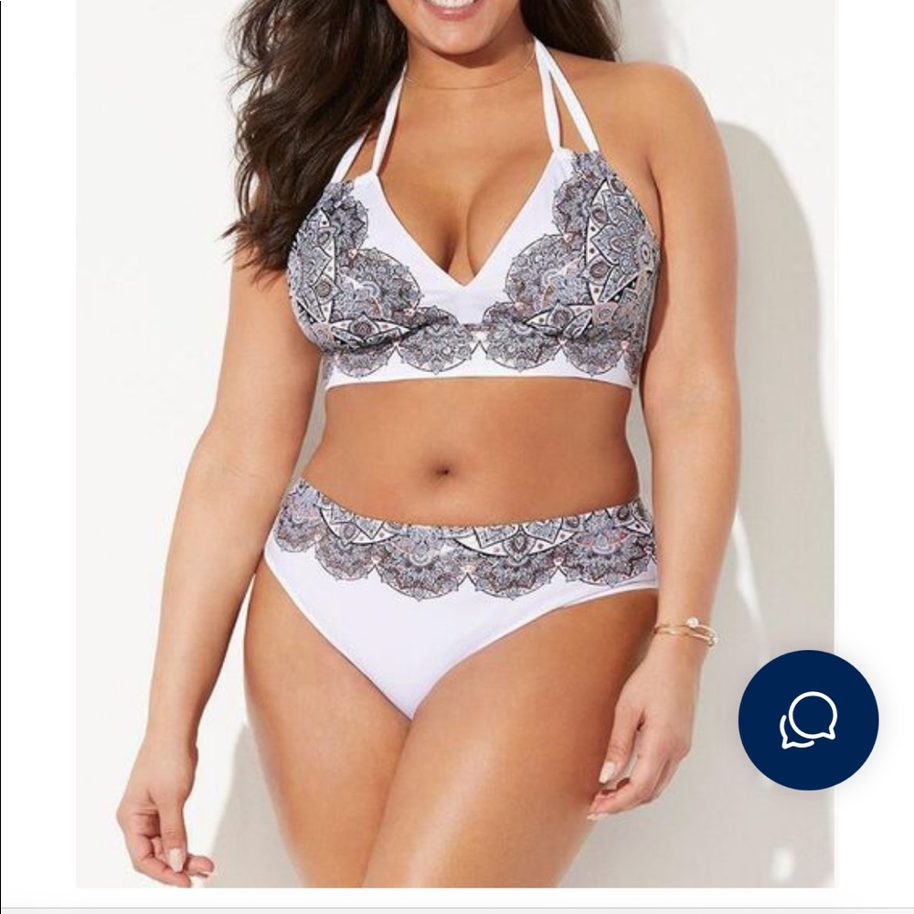 WHITE SWIMSUITS FOR ALL AVENGER HALTER BIKINI SET